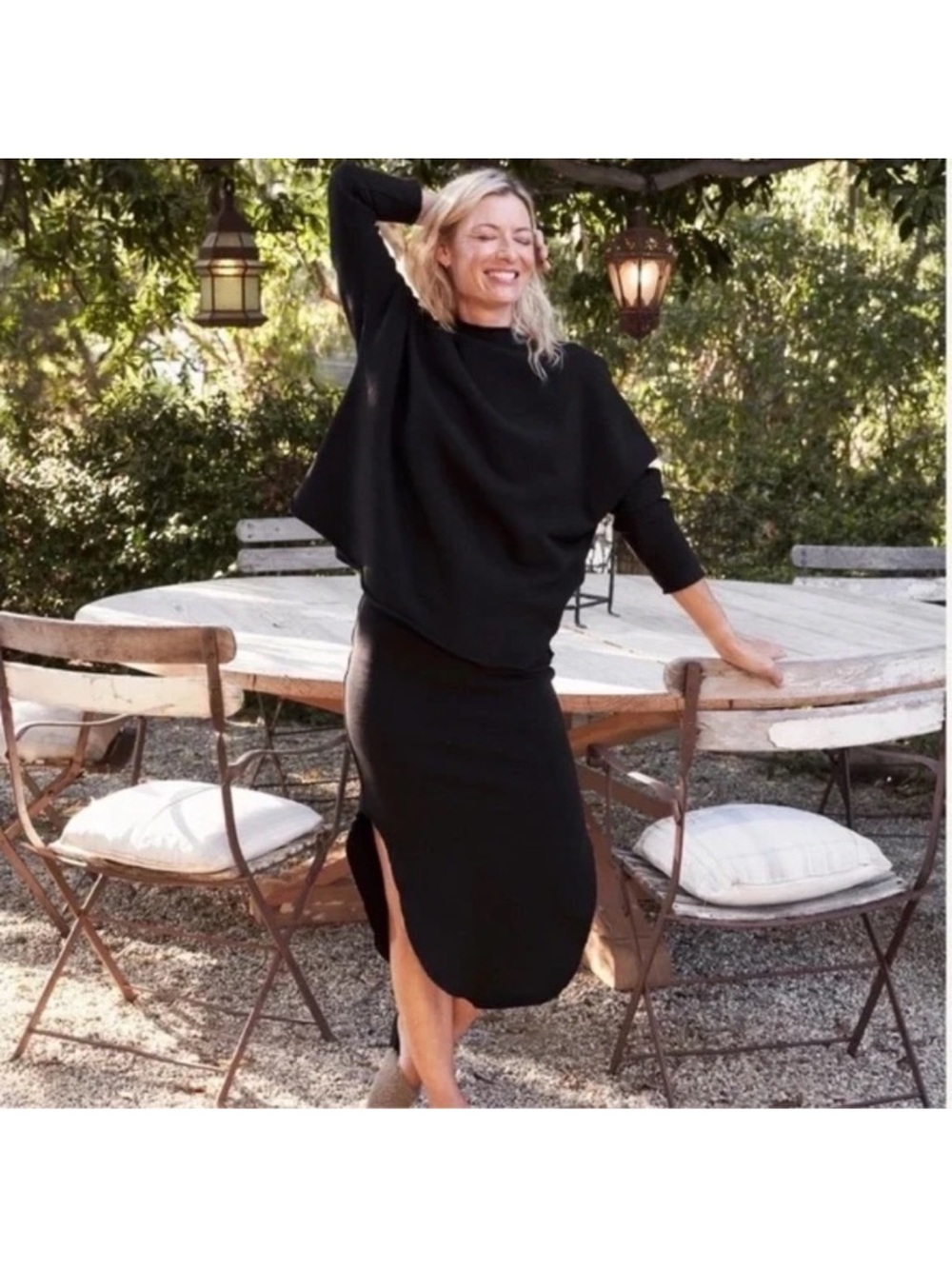 Frank & Eileen Donegal Unforgettable Skirt Triple Fleece Black Large